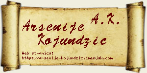 Arsenije Kojundžić vizit kartica